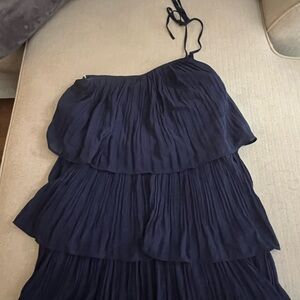 Lulu's Navy One Shoulder Dress